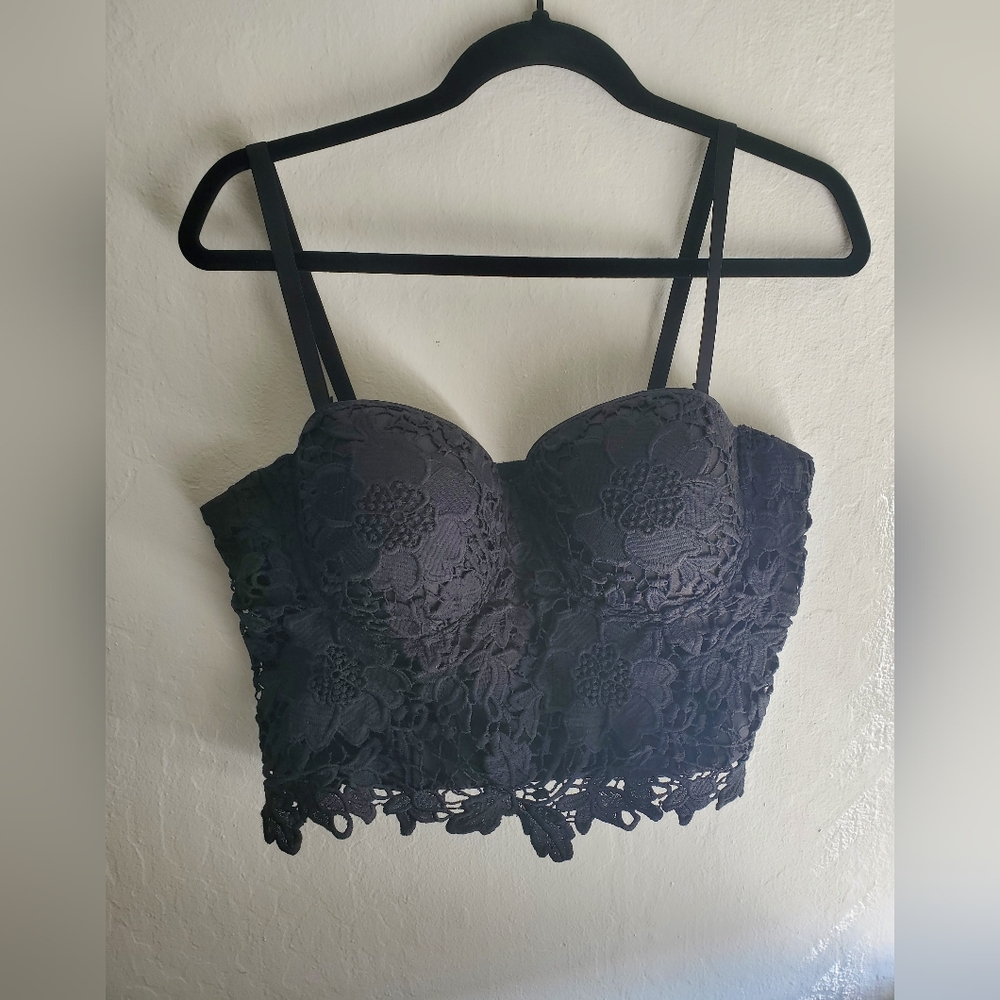 Floral Lace Bustier Corset Bralet Crop Top